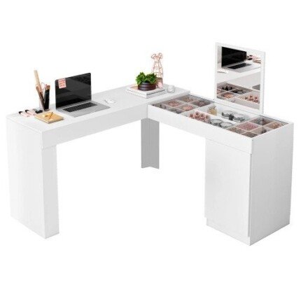 Penteadeira Camarim Escrivaninha de Canto Estrela B03 Branco – Mpozenato